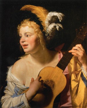 Woman playing the guitar